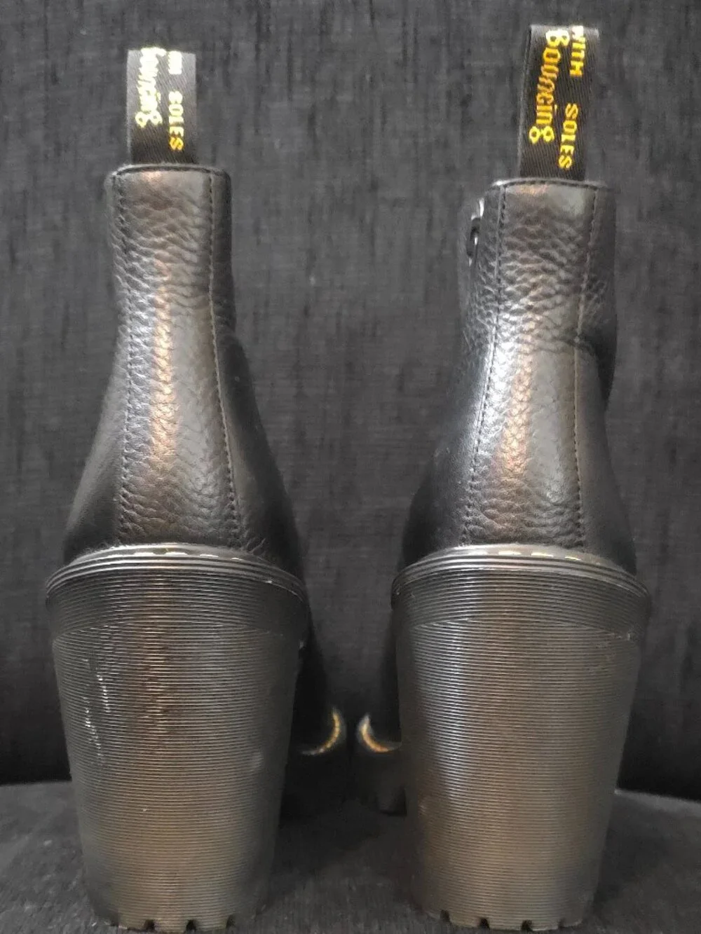 Dr. Martens Magdalena Black Leather High Heeled Ankle Zipp Boots -Womans' Size 9 - Picture 5 of 10